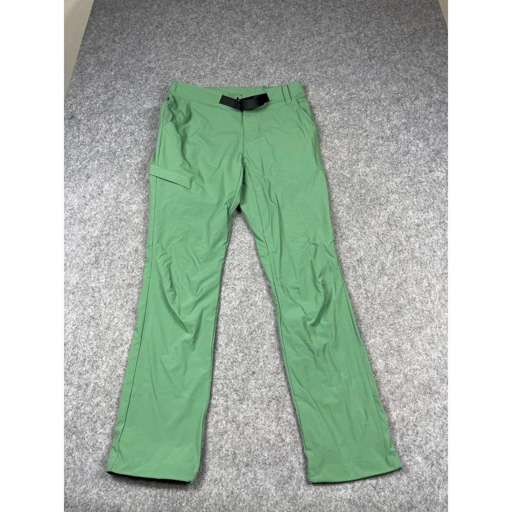 Seadon Pants Mens Medium (36x31) Green Belted Nylon Stretch Trail Hiking Golf